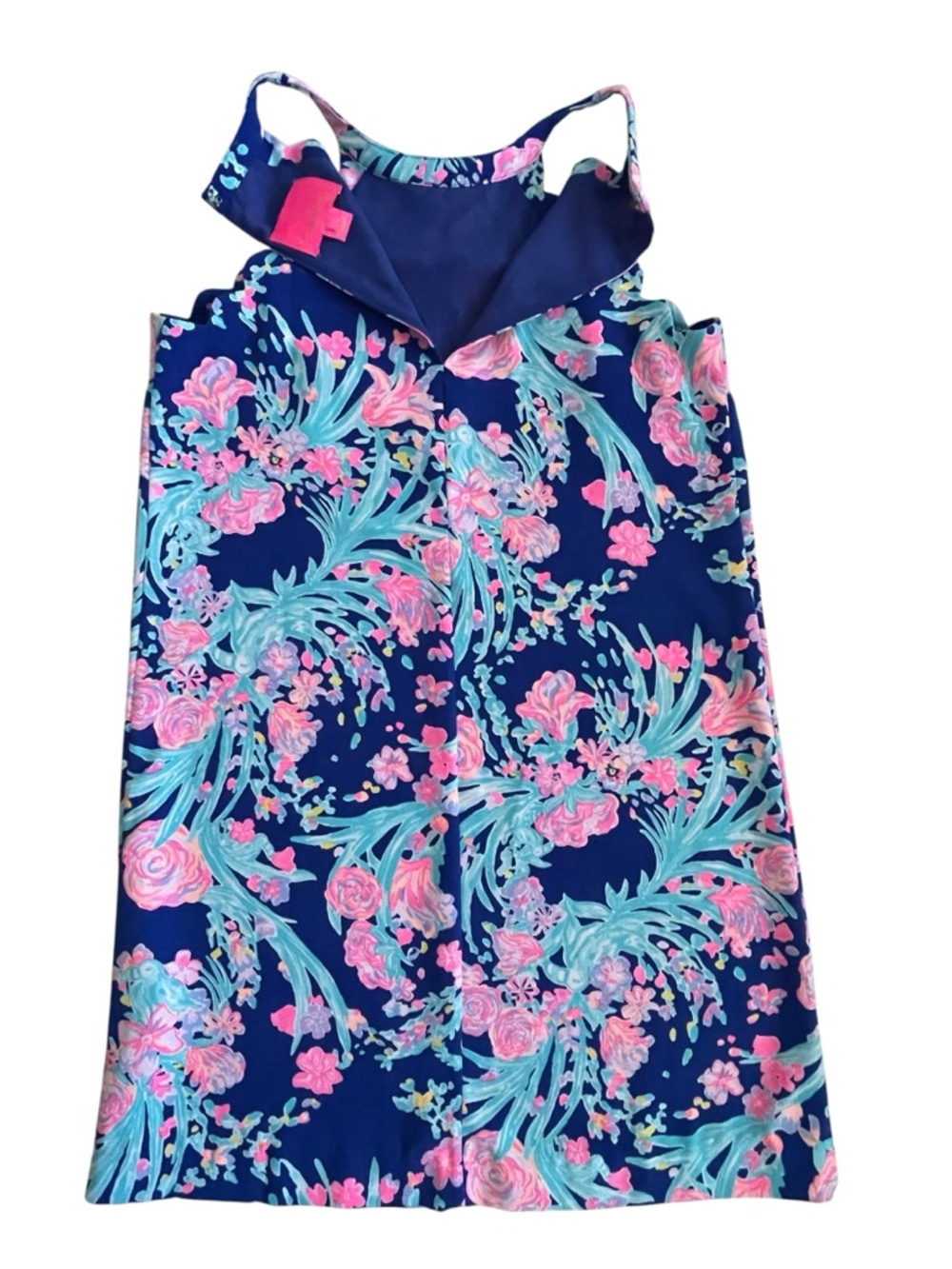Lilly Pulitzer Tabby Shift Mini Dress Toucan Party Corsica Blue, Scallops XS - Picture 6 of 10